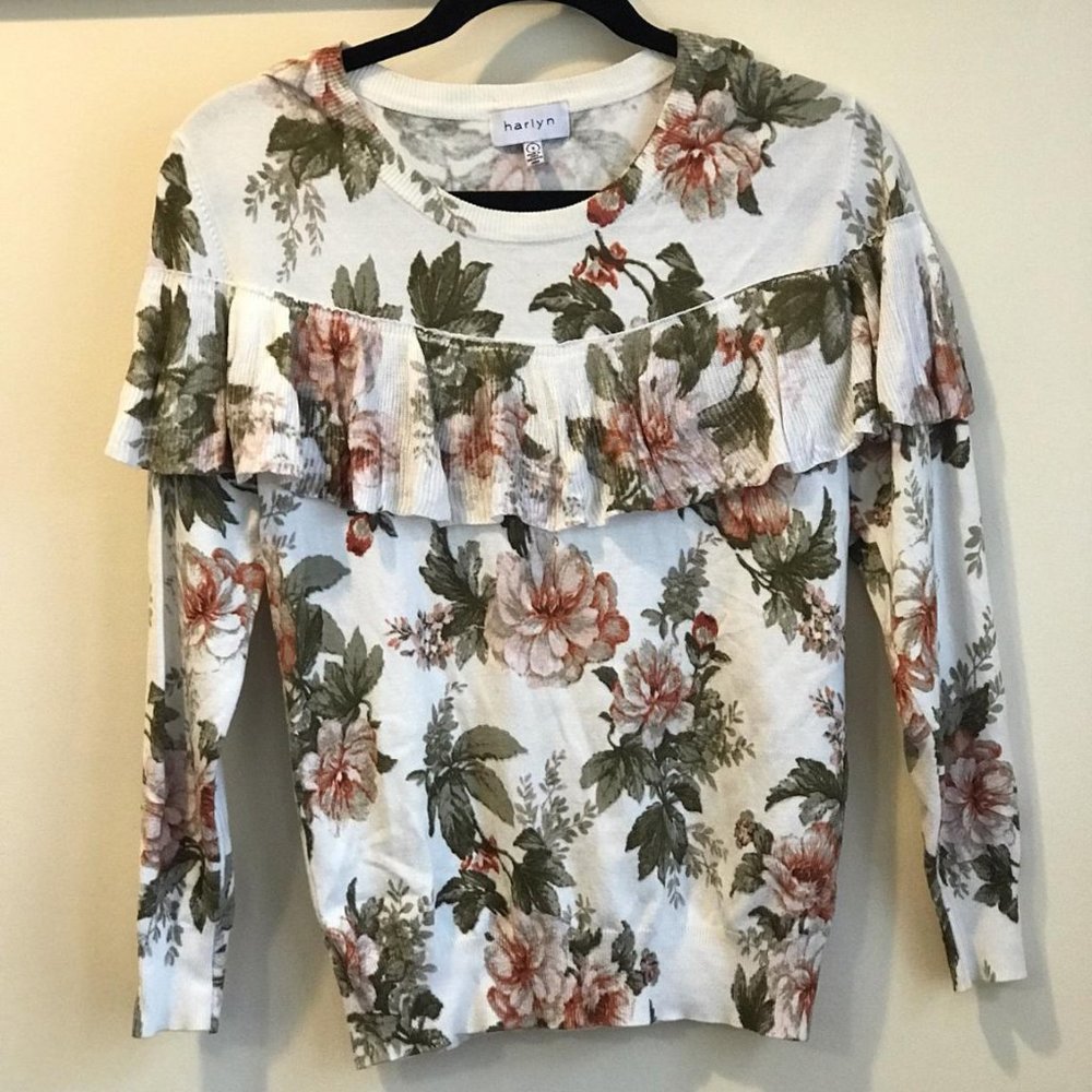 Anthropology harlyn Small Floral Long Sleeve Top
